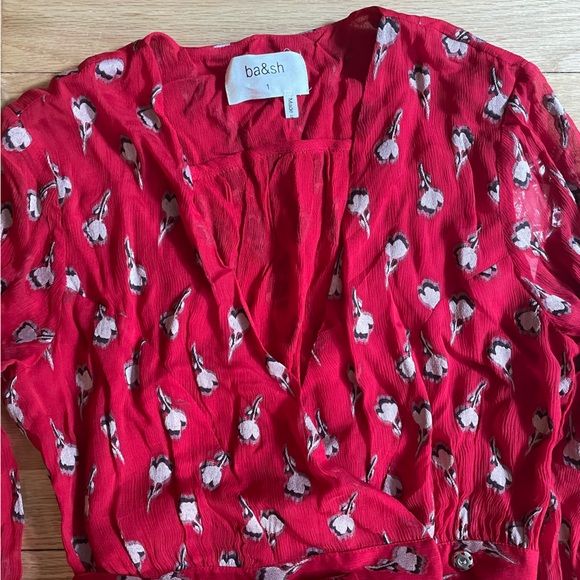 Ba&sh red patterned wrap dress - Picture 4 of 5